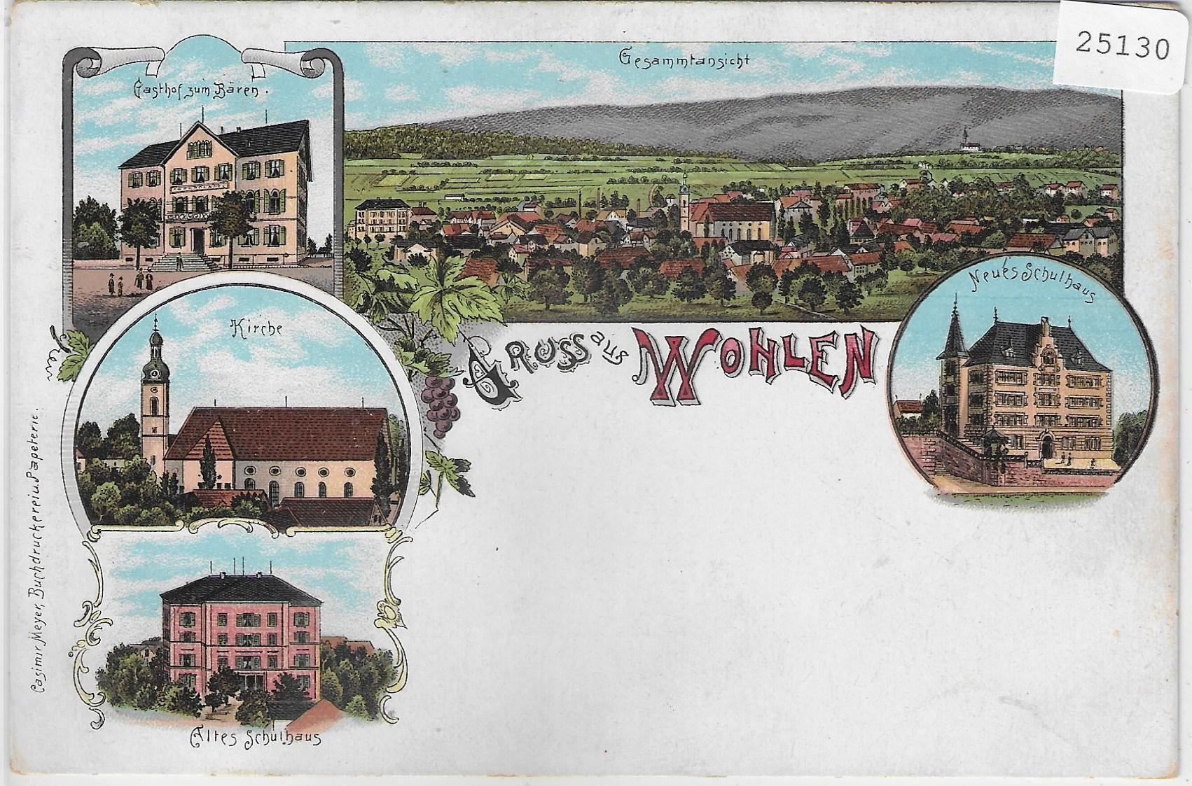 Cartoline postali: Gruss aus Wohlen - farbige Litho – Antico da Ettingen venduto da Kartenplanet