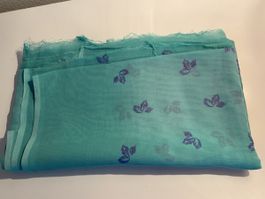 Leichtstoff, ca 330x148cm, mintgrün, Blattdruck
