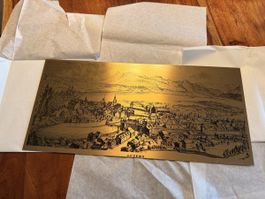 Luzern Altstadt Panorama Luzern Gold-Optik Bild Kunst 