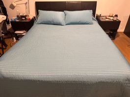 Tagesdecke blau mit 2 Kissenbezüge