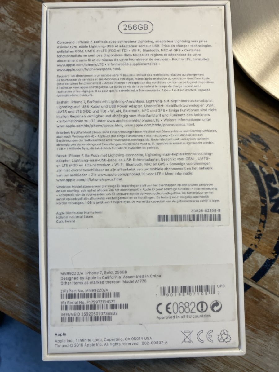 Apple Telefoni cellulari / Smartphones: iPhone 7 Gold 256GB – Usato da Bern venduto da divediver 3
