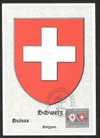 Maximumkarte Pro Patria B81 Schweizer Wappen ET 1.6.1957