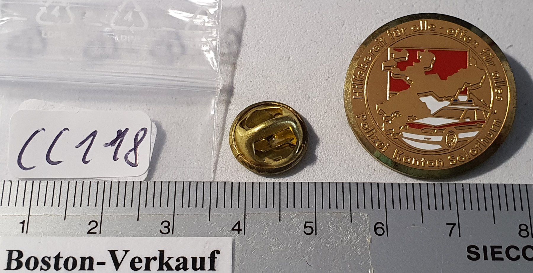 Placchette & Badge: CC118 - Pin Polizei Kanton Solothurn – Usato da Reinach BL venduto da Boston-Verkauf 1