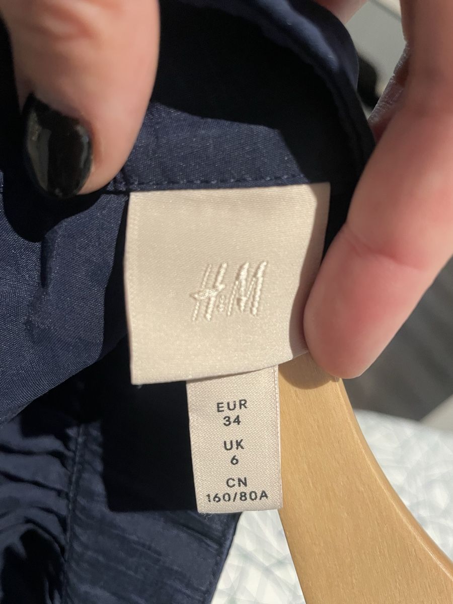 H&M Camicette: H&M Blau Blue Lyocell Navy Blouse Hemd – Nuovo (secondo la descrizione) da Unterägeri venduto da Rogucha 4