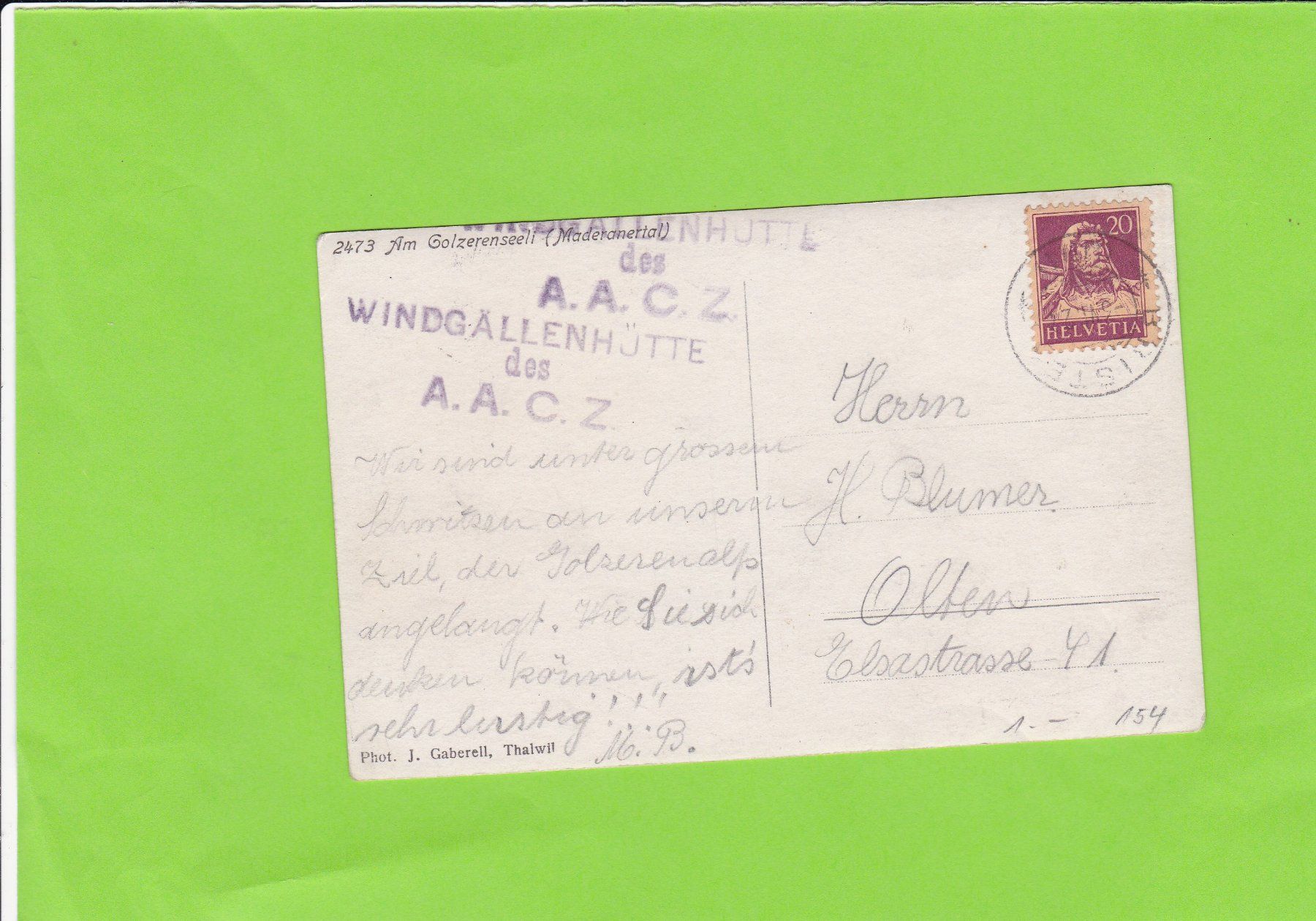 Cartoline postali: Am Gonzernseeli – Usato da St. Peterzell venduto da neckertal 1