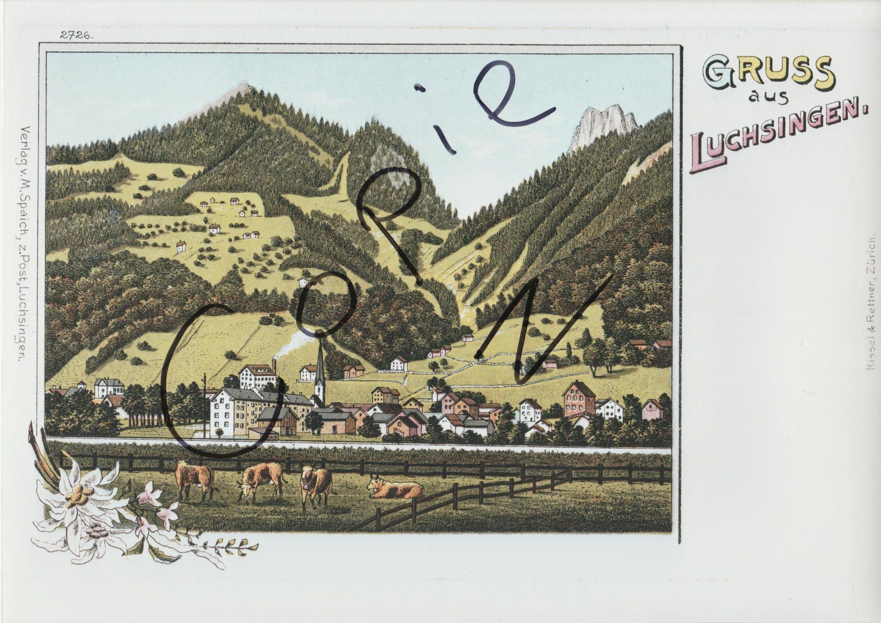 Cartoline postali: Gruss aus Luchsingen - (Litho) – Usato da Fällanden venduto da Blausegelfliege