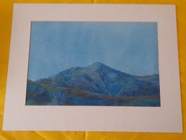 Aquarell Jürg Maurer/Oppligen " Hundsrück-Klare Nacht 1982 "