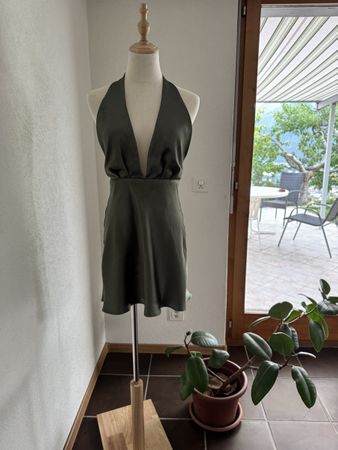 Halter Mini Dress, Size S, Summer, elegant Green