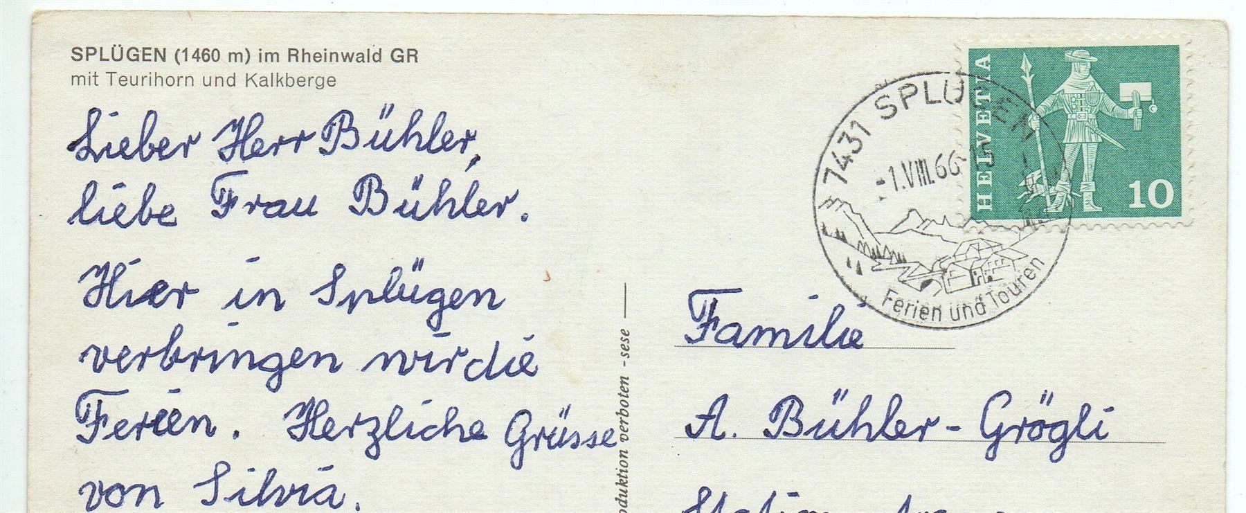 Cartoline postali: SPLÜGEN im Rheinwald GR – Usato da Jona venduto da philajona 1