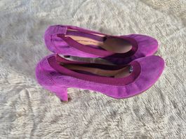 FORNARINA PUMPS LEDER SCHUHE 40 VIOLETT FAST BALLERINAS STYL