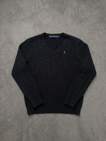 Pull torsadé Noir Ralph Lauren Taille L