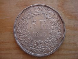 (C1) 5 Franken 1874 B VZ