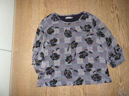 Damen Bluse Fransa kariert Blumenmuster gebraucht M