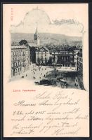 AK Zürich, Blick auf den Paradeplatz
