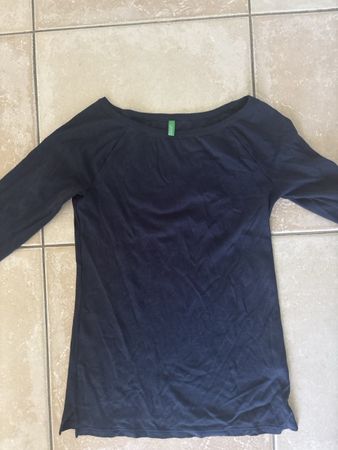 Dunkelblaues Langarmshirt von United Colors of Benetton, Grö