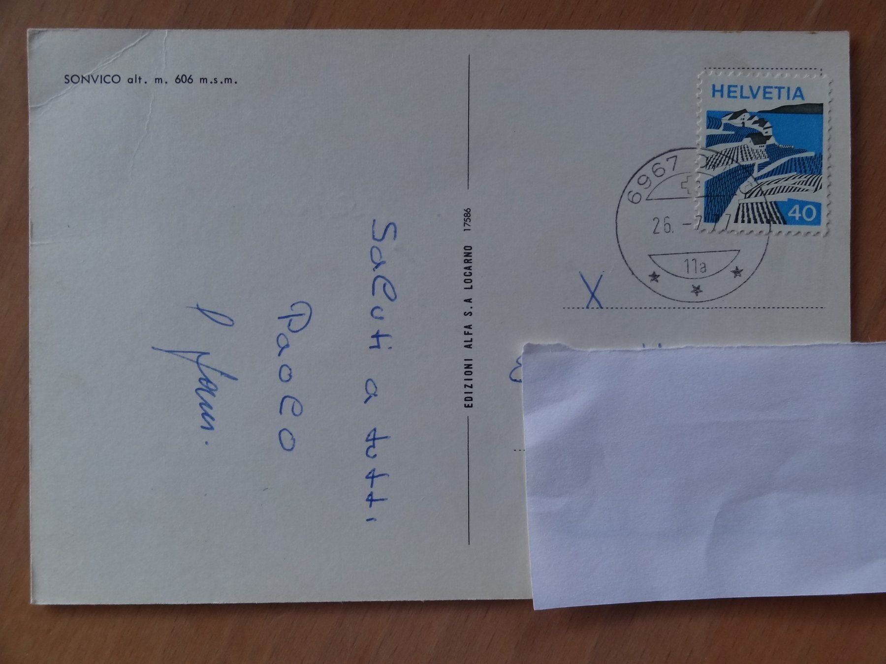 Ansichtskarten: Sonvico - TI - 1977 – Gebraucht aus St Léonard von Riglin 1