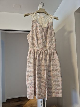 Sommerkleid Tweed Spitze rosa beige Gr. 36 🌸🌷