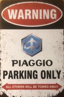 Blechschild Piaggio Parking Only Roller Si Mofa Ciao English