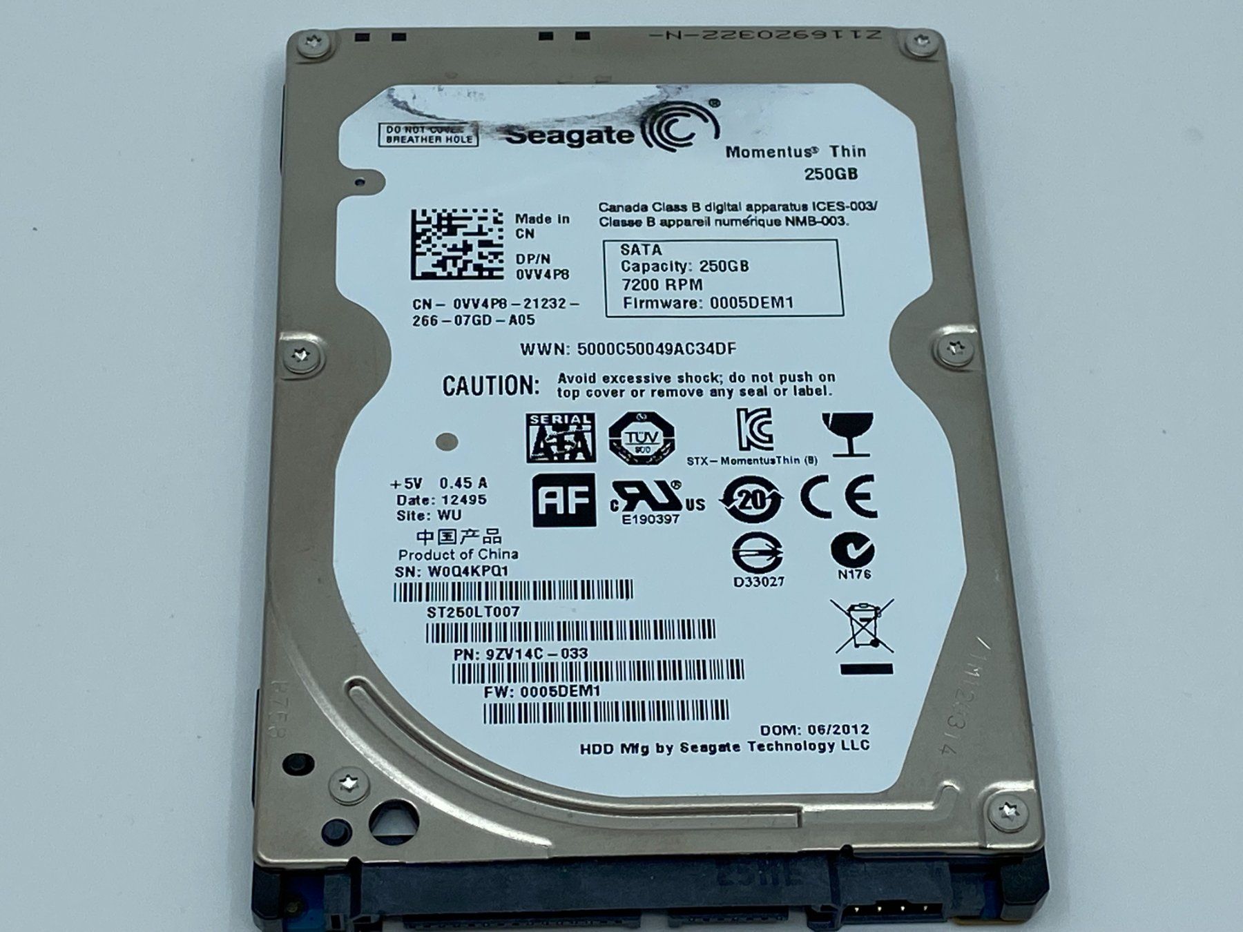 Seagate Dischi rigidi: Seagate Momentus Thin - SATA 2.5" Harddisk 250GB (03) – Usato da Langwiesen venduto da Restposten-24 1