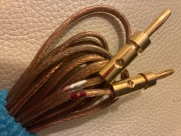 1 Lautsprecherkabel mit Bananensteckern 3 m lang, gebraucht