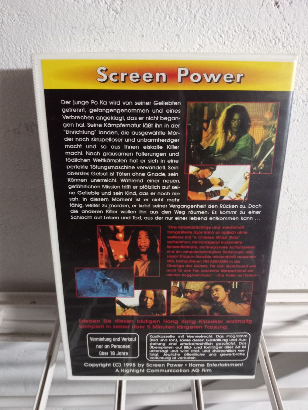 Tutti i VHS: VHS THE ASSASSIN SCREEN POWER VIDEO UNCUT SPLATTER EASTERN – Usato da Brienz BE venduto da INTERNALFIRE 1
