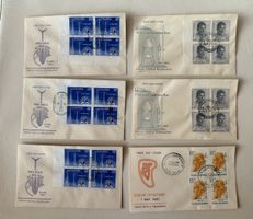 Indien 1961 - 6x 4er Block FDC