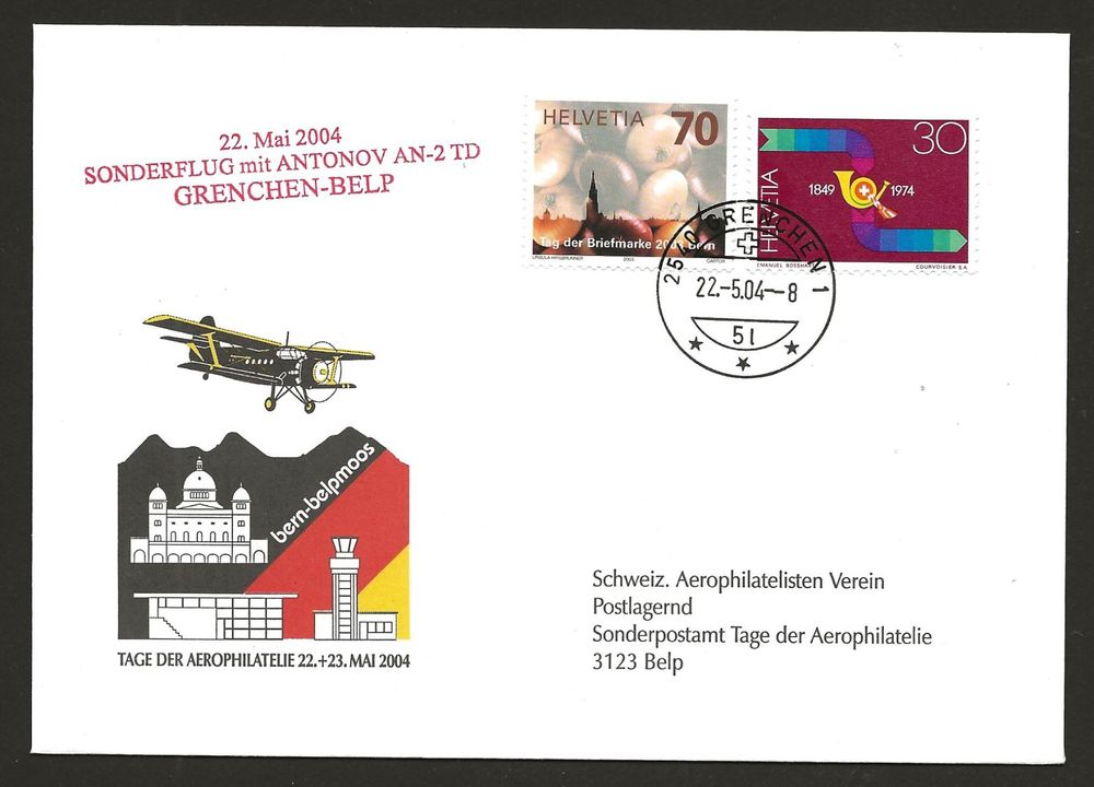 Flugpost Schweiz 2004 Belp Sonderpostflug Antonov Luftpost (Gebraucht ...