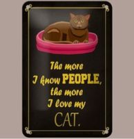 🔥 MY CAT & PEOPLE Katzen Blechschild 🎀 12x18cm OVP🔥