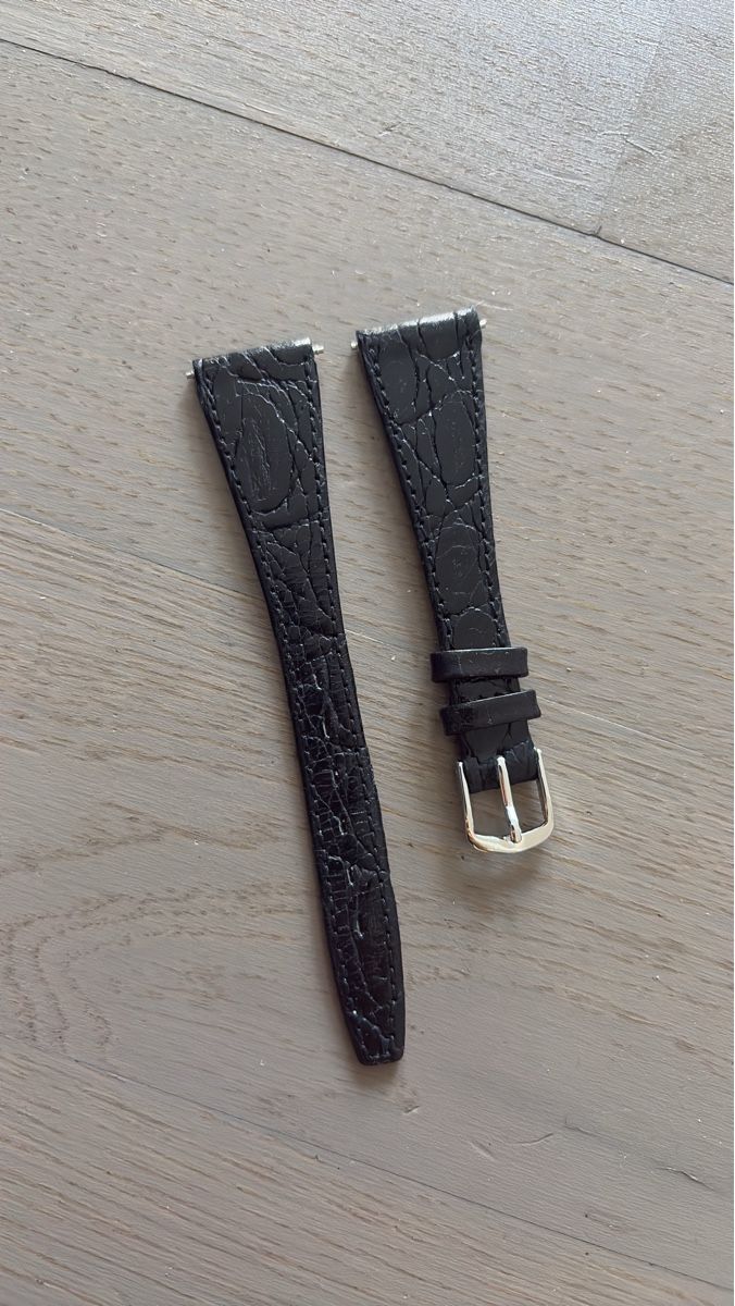 Orologi: Black Leather Croco Watch Strap, 18mm – Usato da Nyon venduto da My_wardrobe