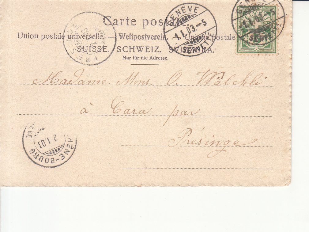 Ansichtskarten: Genève Place Neuve 1903 – Gebraucht aus Bürglen TG von StampGraf 1