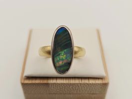 Gold Ring Opal 18 KT 750 Gold Gr 53