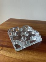 Glas Kerzenständer, Rechteck, wie Käse, 15x15x4cm