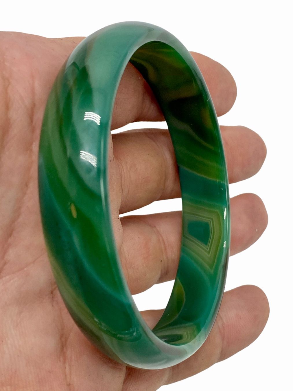 Bracciali & Braccialetti: Bracelet jonc en véritable jadéite verte. Testée – Usato da Morges venduto da sauveurdetresors 5