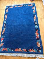 Wollteppich blau 175cm x 125cm