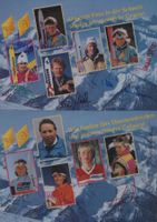 1988, Olymp. Winterspiele, 2 Kombi Autogrammkarten Swiss-Ski