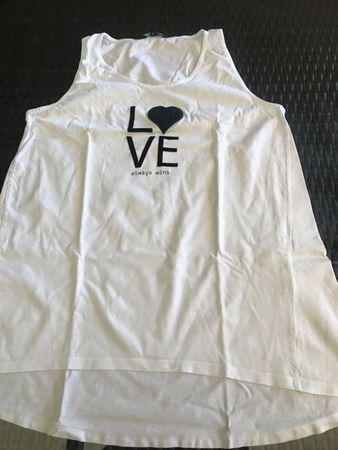 Damen T-Shirt Top L weiss Love