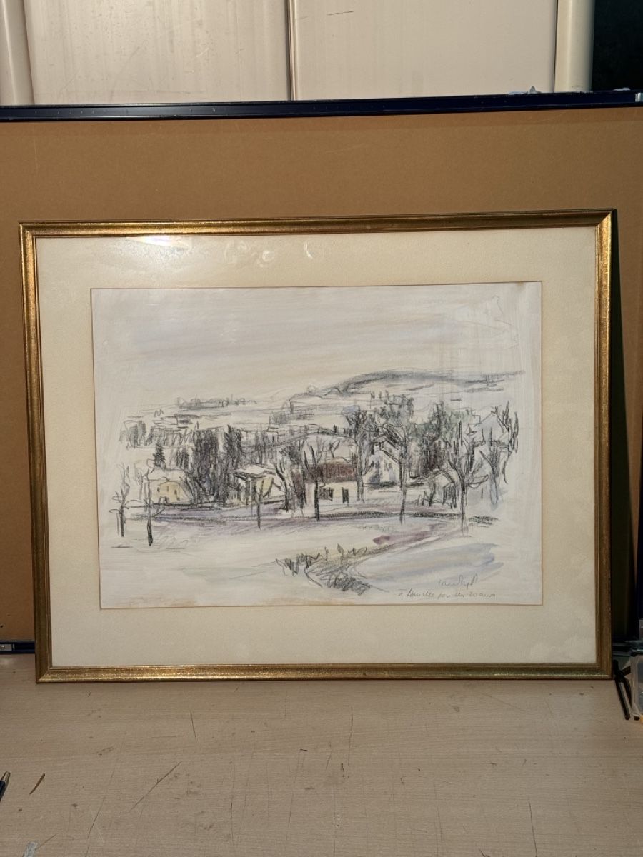 Gemälde: Framed Original Signed Landscape Drawing, Ready to Hang – Gebraucht aus Lausanne von vas_cdb2