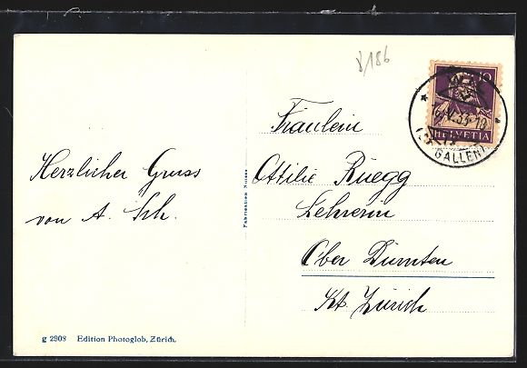 Cartoline postali: AK Wil, Gesamtansicht mit Säntis, 1933 – Usato da Berlin venduto da bartko-reher 1
