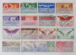 Timbres oblitérés, principalement AÉRIENS sur papier lisse