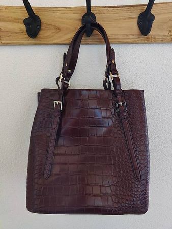 Sac cabas Zara effet croco bordeaux  Bandoulière amovible