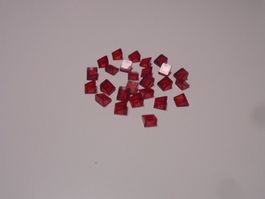 LEGO - 25 - ROTE - TRANSPARENTE - 1X1 - SCHRÄG - STEINE