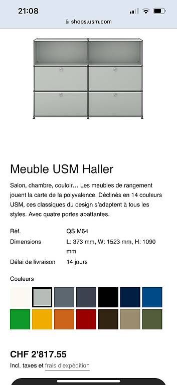 USM Scaffali: Meuble USM Haller gris-argent mat 3x2 – Usato da Chardonne venduto da ale_vvb7 3