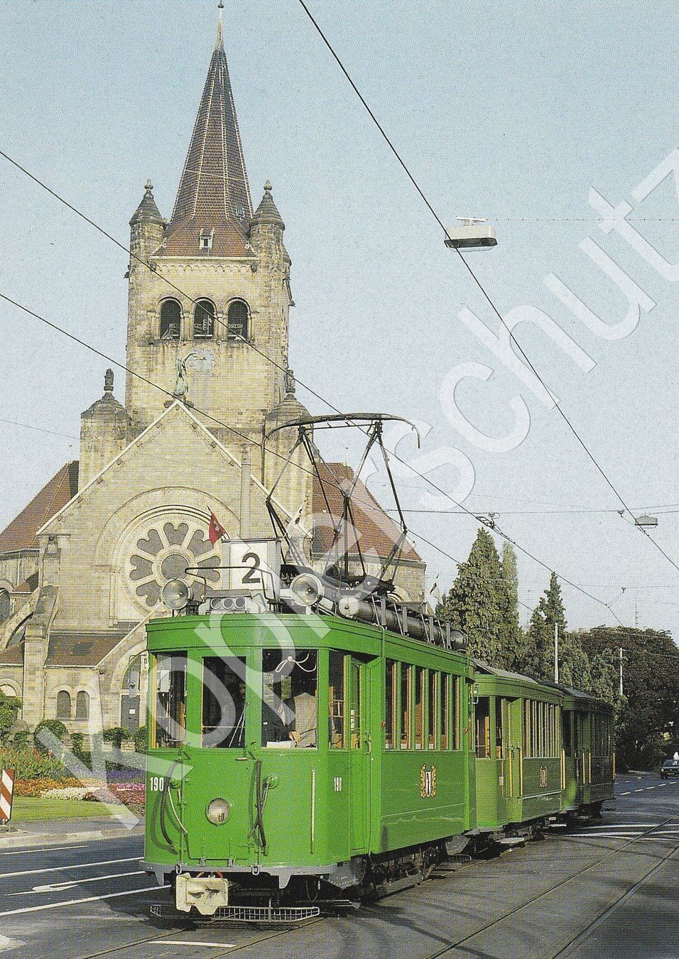 Cartoline postali: Strassenbahn Basel BVB Be 2/2 190 – Usato da Ettingen venduto da Pantograph163
