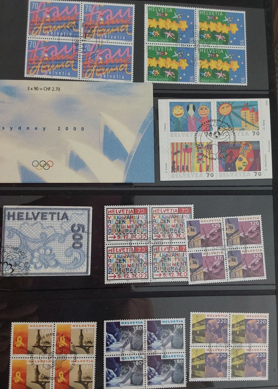 Tous les timbres: Ü. 100 Stk. Viererblocks, Blocks etc. 1998-2004, ET – D'occasion à Münchwilen AG par Nesar 4