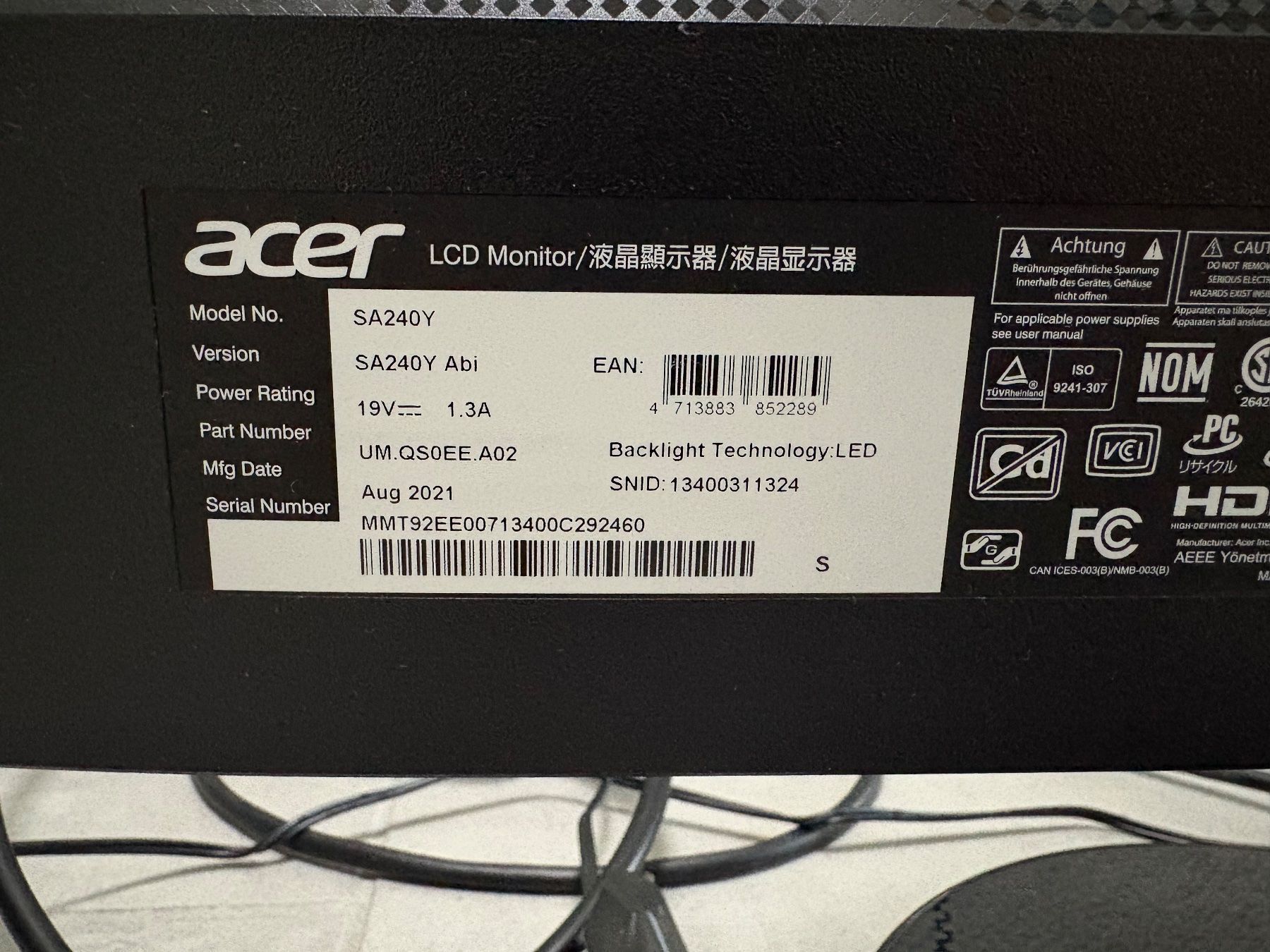 Acer Monitore: Top Acer Monitore 24 Zoll, Full HD – Gebraucht aus Lachen SZ von Lachen-8853 9