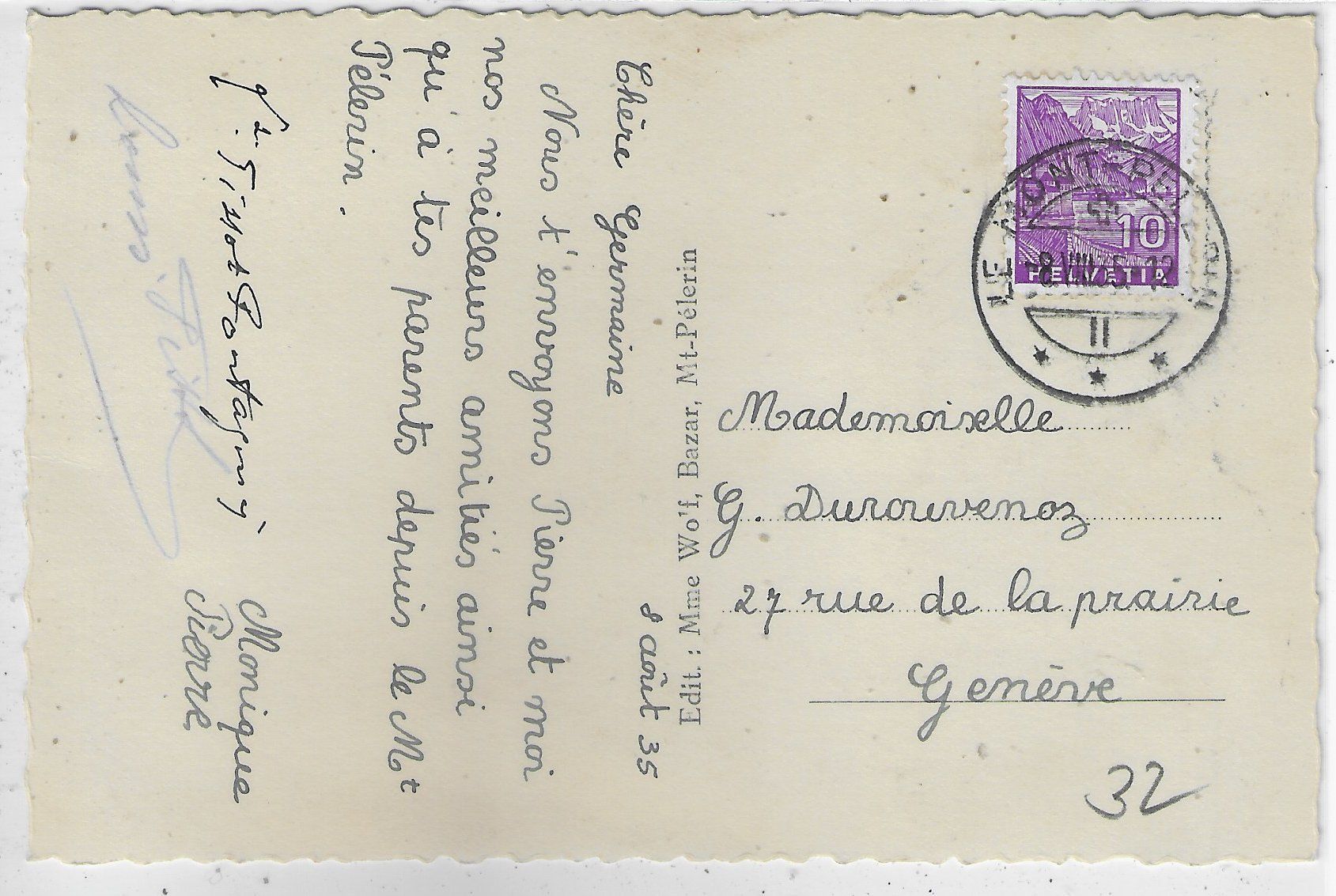 Cartes postales: Mont Pelerin - animee – D'occasion à Ettingen par Kartenplanet 1