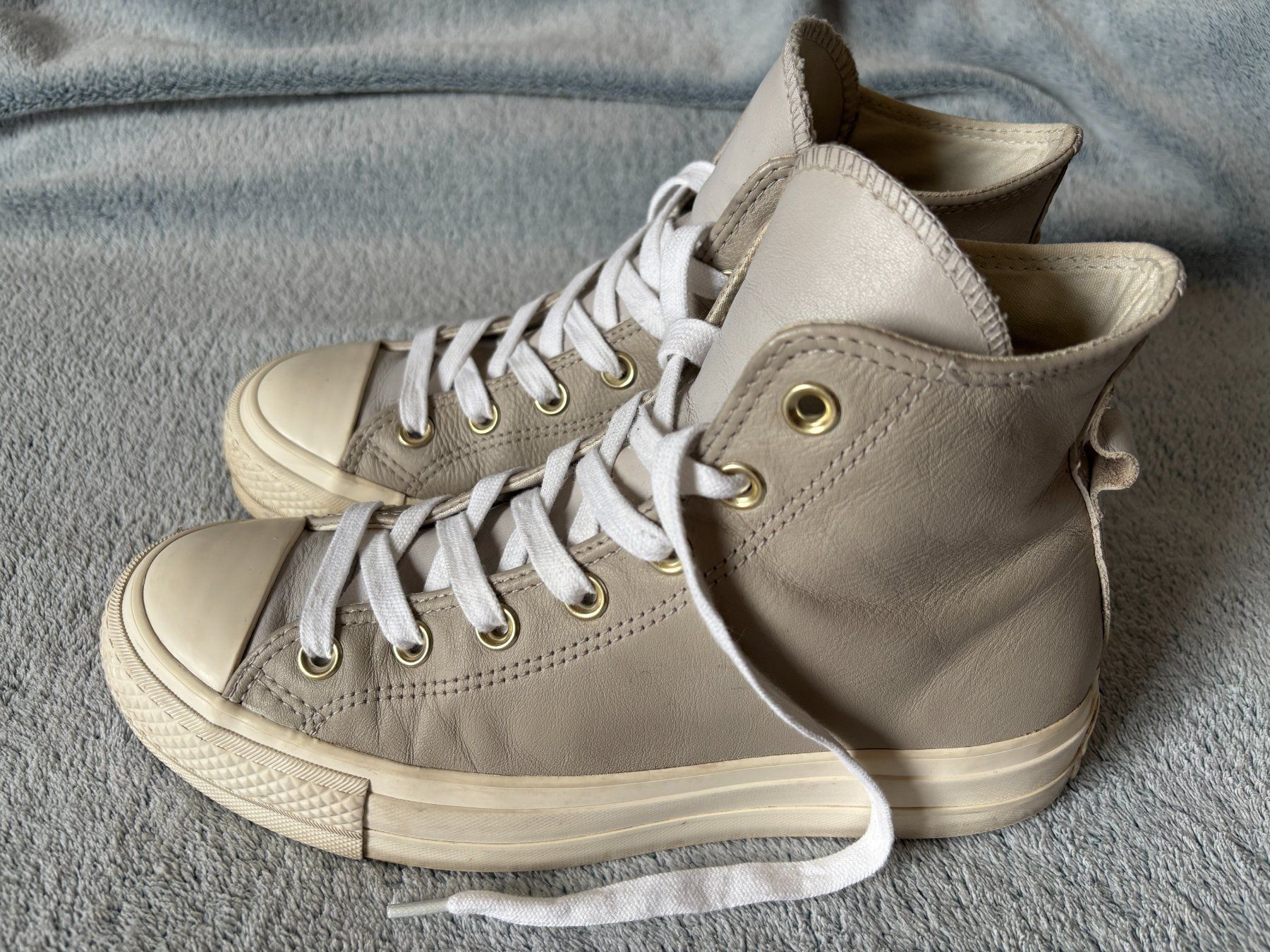 Converse Scarpe da donna: Converse Leder Platform, Plateau, grau, Gr. 39, sehr schick – Usato da Birmenstorf AG venduto da tritonius 3