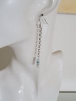 Lange Ohrhänger in Sterlingsilber mit Aquamarin
