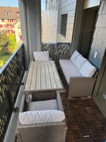 Balkon Lounge Set Rattan Optik mit Tisch gebrauchter Zustand