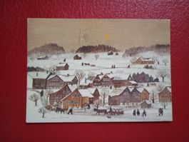 AK Bauernmalerei Waldburger Weiler im Winter 1976